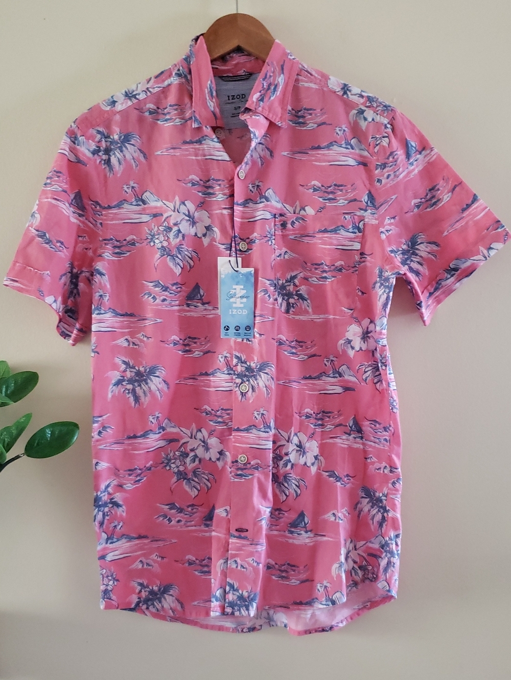 IZOD Saltwater  BNWT Cotton  Men's SL Button Down Shirt - S